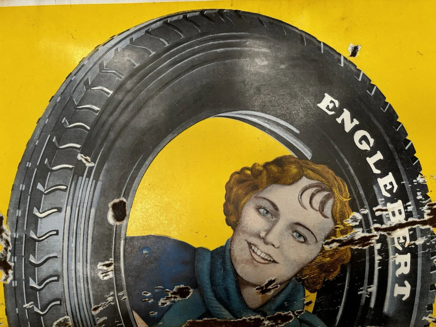 Plaque émaillée ancienne rare – Englebert