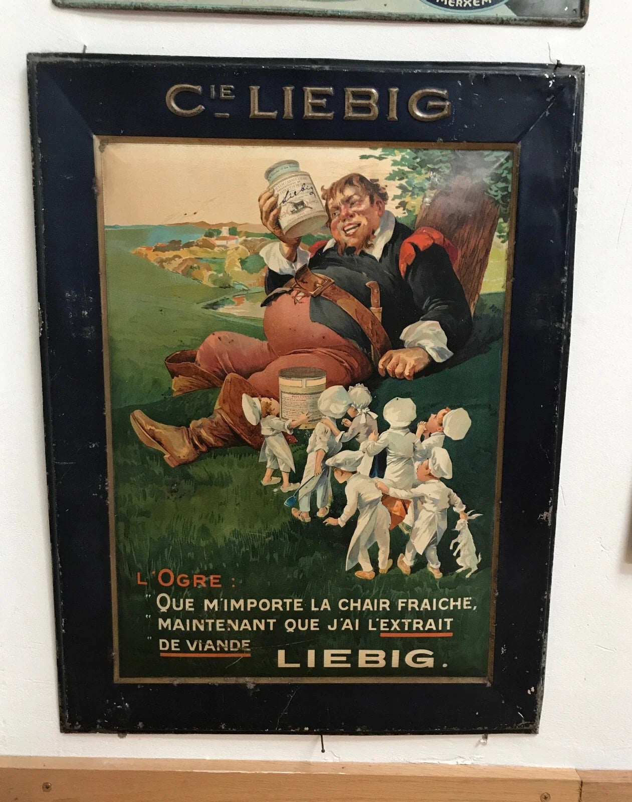 Tôle ancienne LIEBIG « Marmiton » – vers 1910 – Très Rare