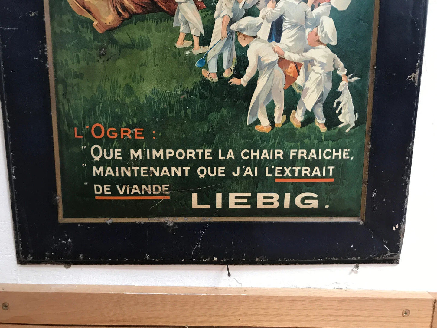 Tôle ancienne LIEBIG « Marmiton » – vers 1910 – Très Rare