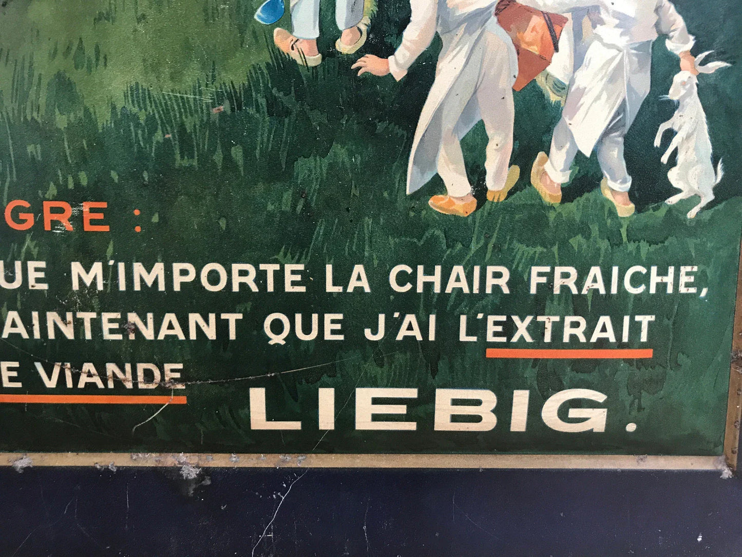 Tôle ancienne LIEBIG « Marmiton » – vers 1910 – Très Rare