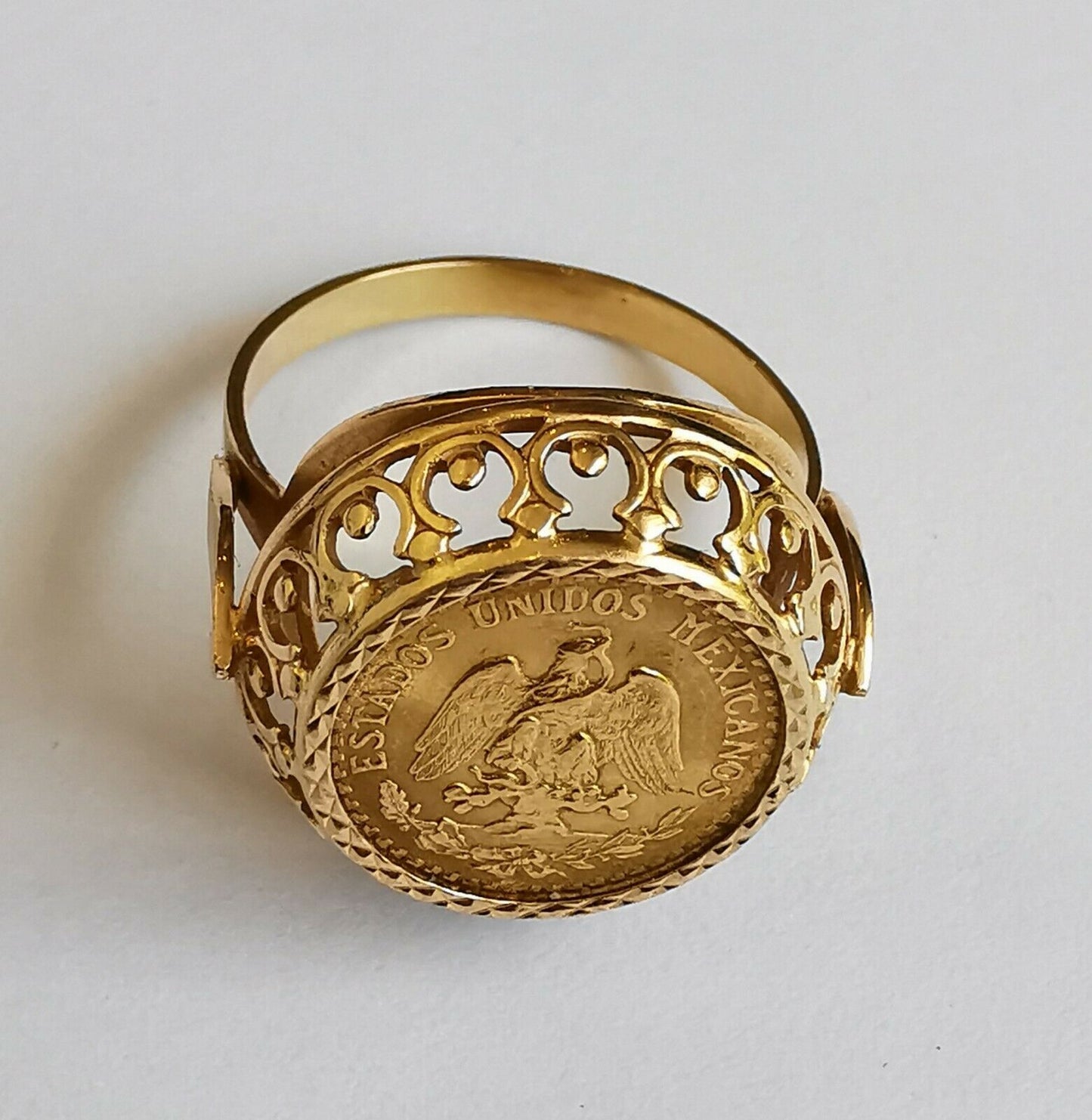 BAGUE EN OR PIÈCE OR 2 PESOS 1945