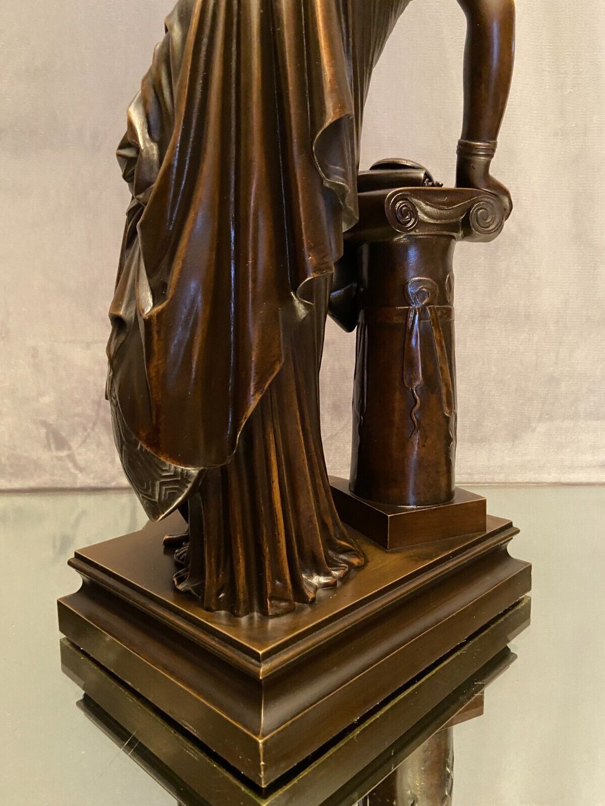 Superbe  sculpture XIXe Sapho debout  Bronze patiné daté 1848
