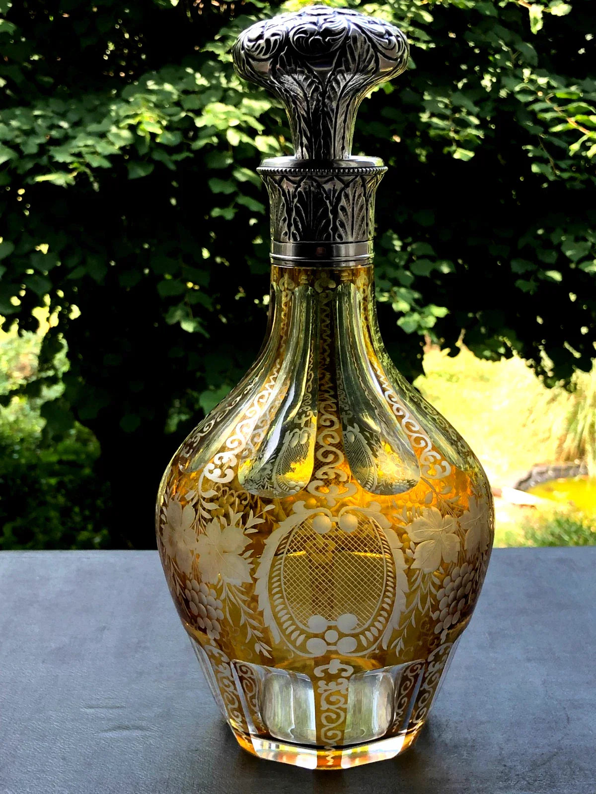 Grande Carafe en Cristal en argent massif