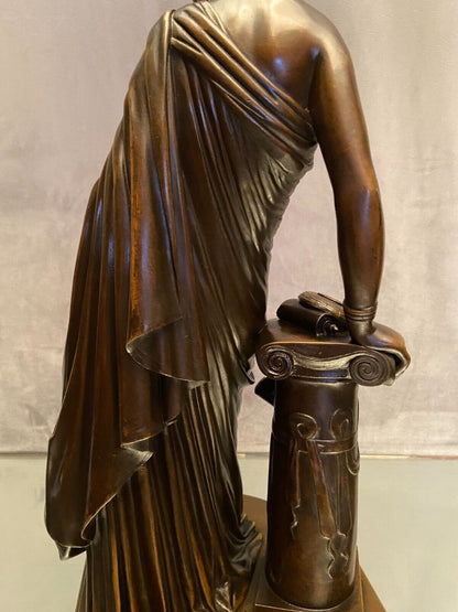 Superbe  sculpture XIXe Sapho debout  Bronze patiné daté 1848