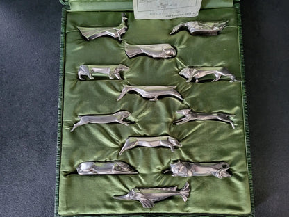 Coffret de 12 porte-couteaux animaux – Christofle Gallia (modèle Sandoz)