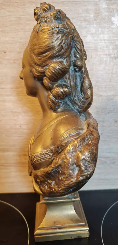 Ancien buste en bronze reine Marie Antoinette