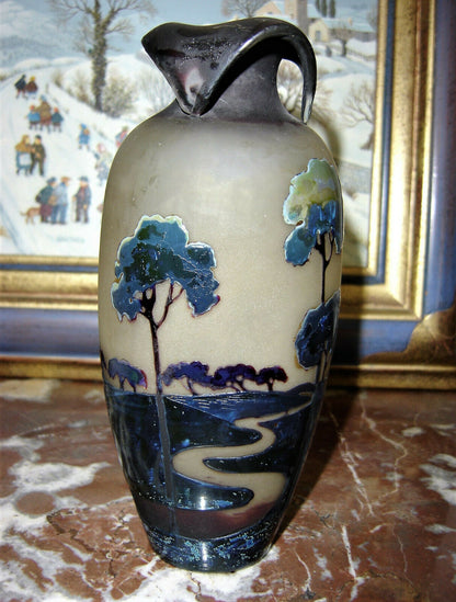 Vase Muller fluogravures art nouveau