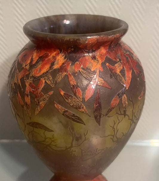 VASE DAUM NANCY ÉMAILLÉ