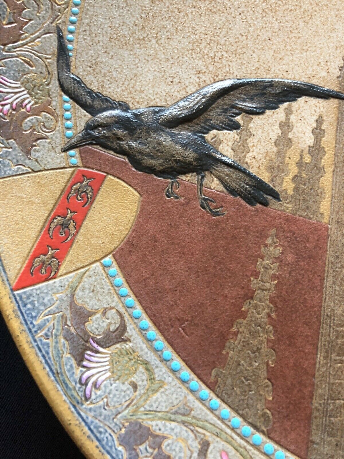 Rare grand plat grès émaillé Victor KREMER 1895