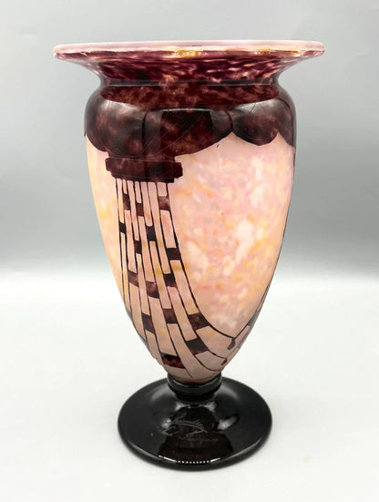 VASE PATE DE VERRE ART DECO "COLLIERS" SCHNEIDER LE VERRE FRANCAIS 1930