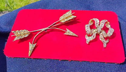 Ancienne broche pendentif en or et diamants