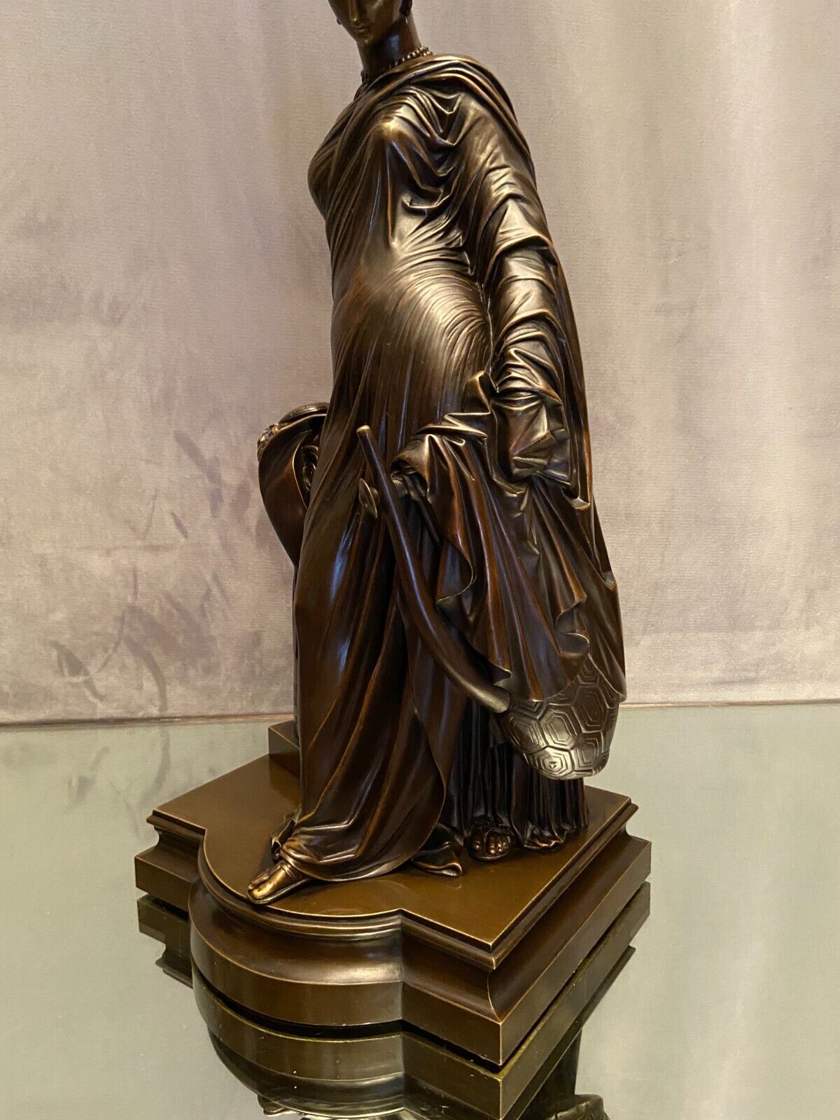 Superbe  sculpture XIXe Sapho debout  Bronze patiné daté 1848