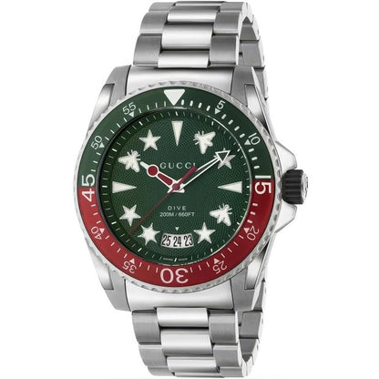 Gucci Dive YA136222 – Montre Homme – Quartz – Cadran Vert – 45 mm