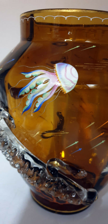 Vase cylindrique en verre émaillé