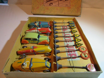 ANCIEN JOUET COFFRET RALLYE BUGATTI & DELAGE ORIGINAL