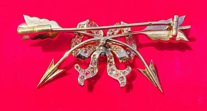 Ancienne broche pendentif en or et diamants
