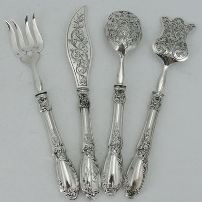 Coffret de 10 pièces de service argent massif Minerve