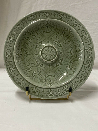 ASSIETTE CÉRAMIQUE ÉMAILLÉE VERT CÉLADON