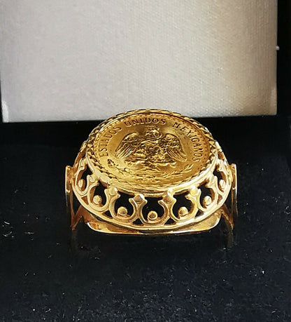 BAGUE EN OR PIÈCE OR 2 PESOS 1945