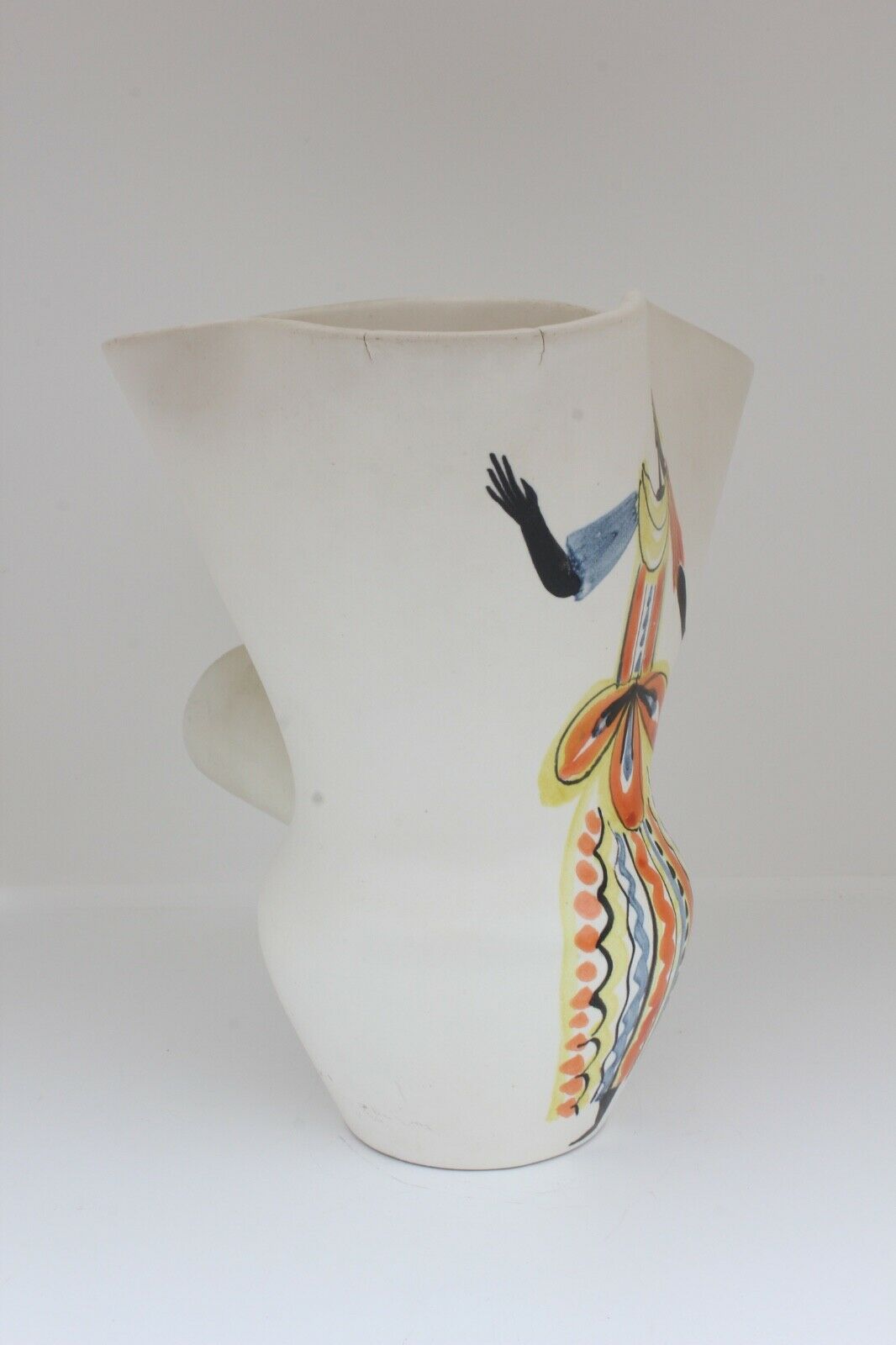 Ancien vase de Capron décor de personnage