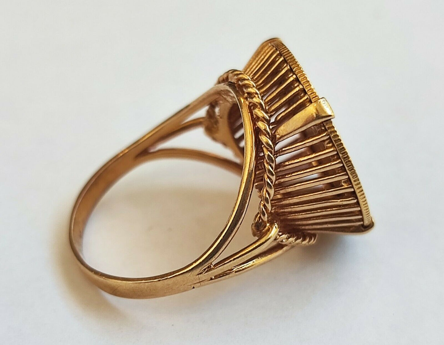 BAGUE CHEVALIÈRE OR 18 K PIECE 10 FRANCS OR NAPOLÉON III 1866