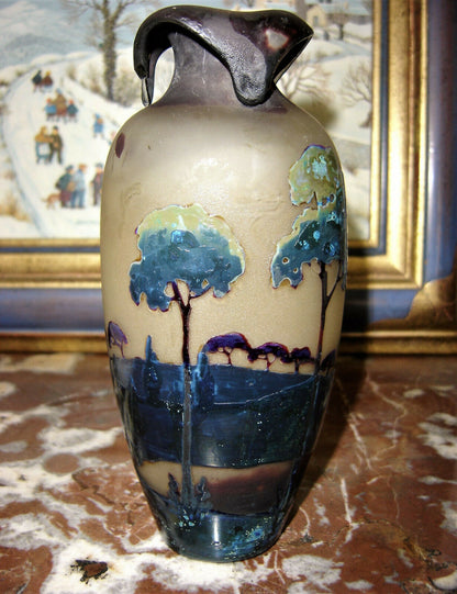 Vase Muller fluogravures art nouveau