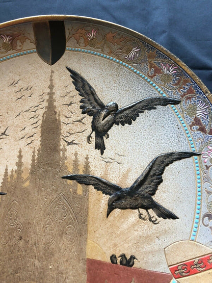 Rare grand plat grès émaillé Victor KREMER 1895