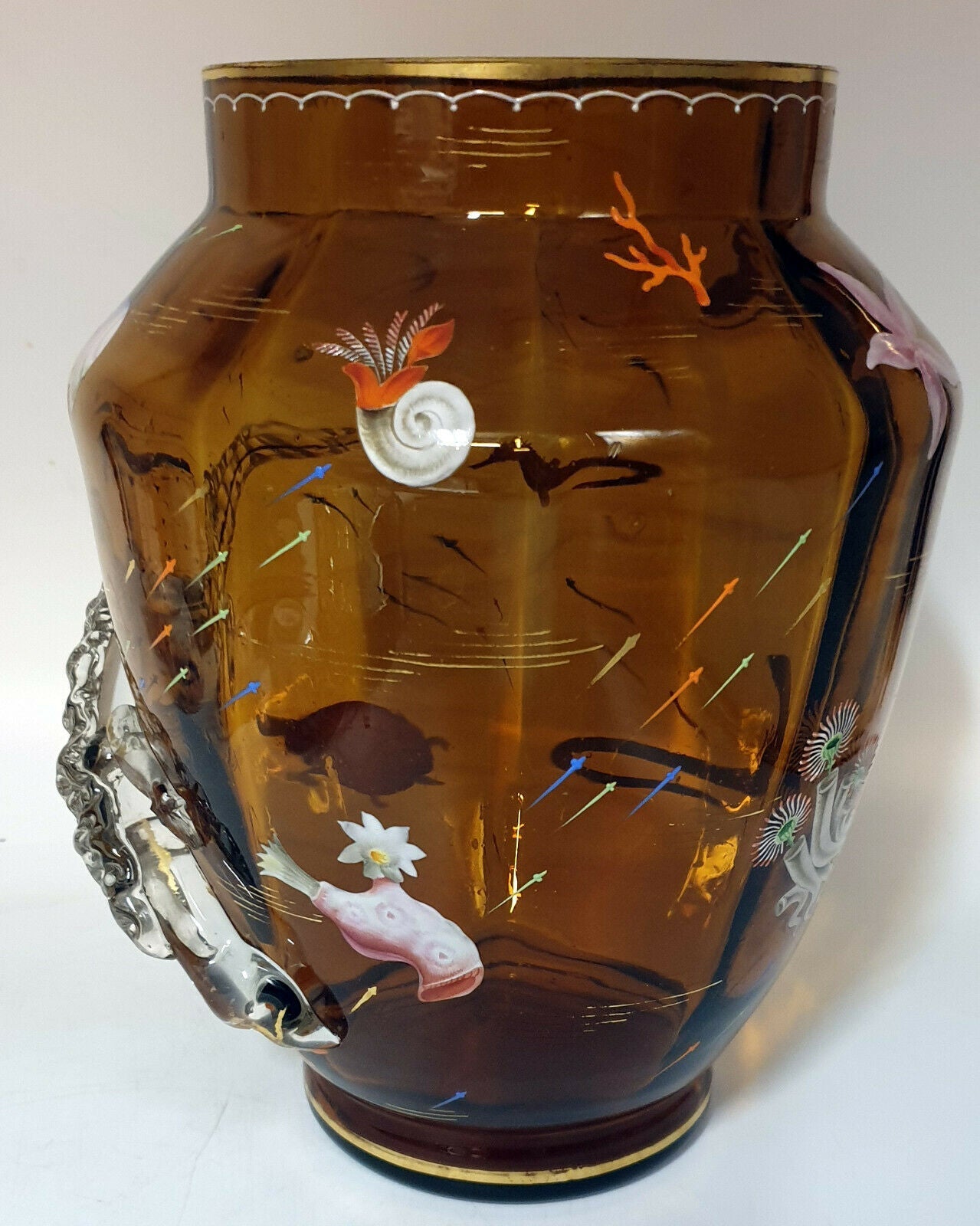 Vase cylindrique en verre émaillé