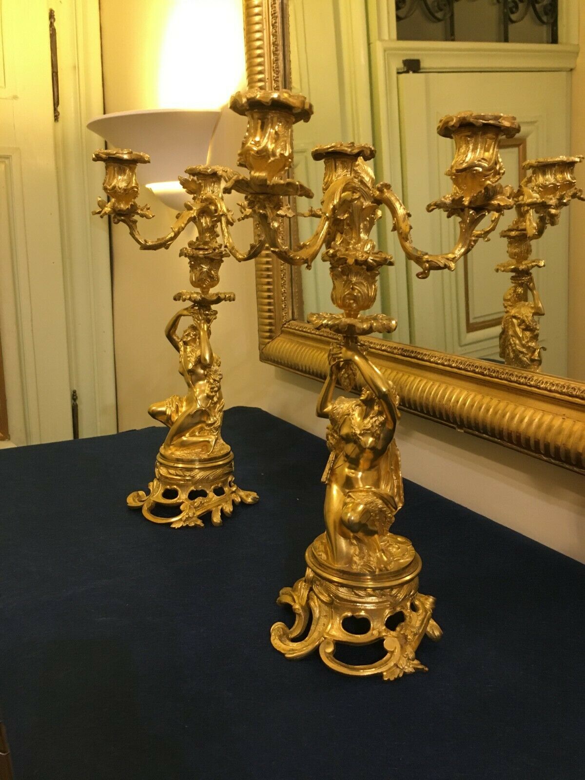Paire de Candélabres Bougeoirs Louis XV XIXème siècle