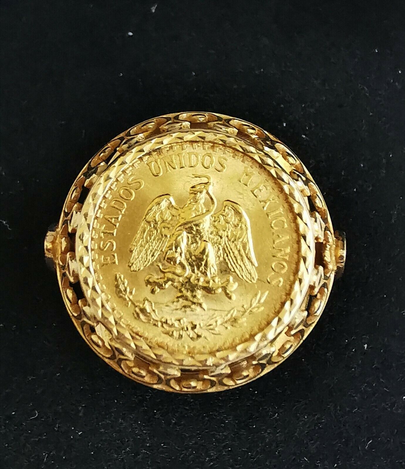 BAGUE EN OR PIÈCE OR 2 PESOS 1945