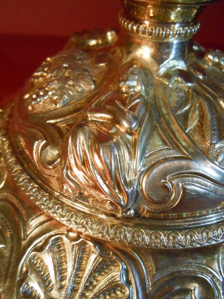 Calice catholique ciboire vermeil argent style Louis XV