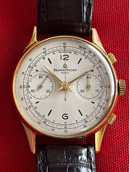 Montre Baume & Mercier chronographe en or 18K