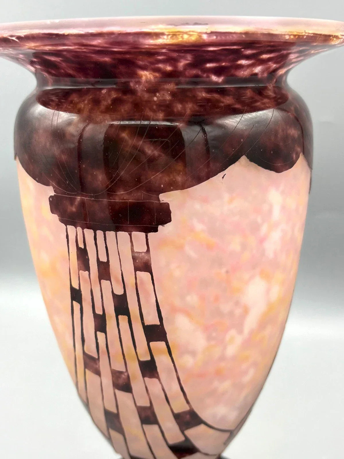 VASE PATE DE VERRE ART DECO "COLLIERS" SCHNEIDER LE VERRE FRANCAIS 1930