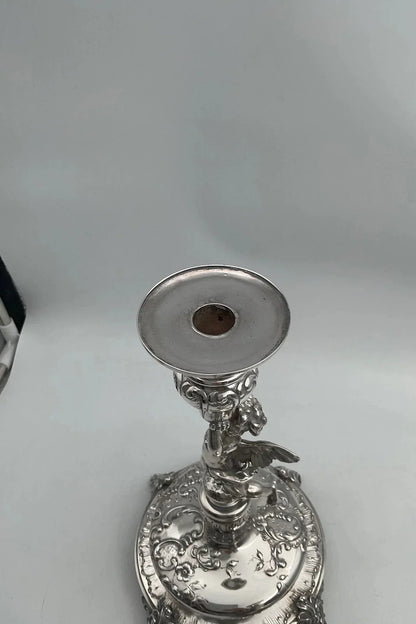 Paire de bougeoirs en argent Allemand