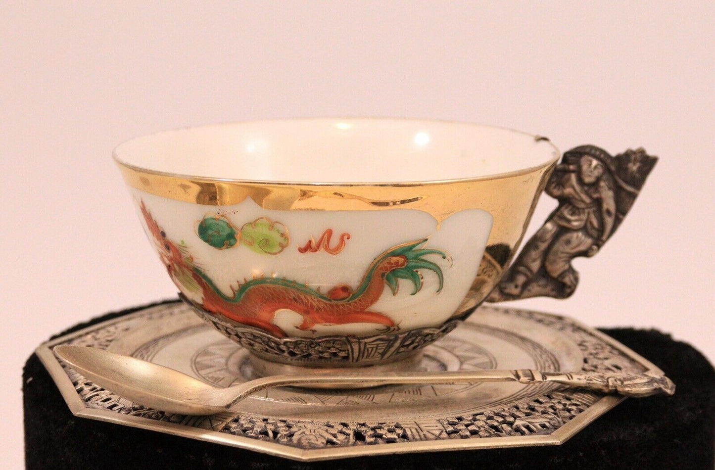 Service à thé argent porcelaine argent 1900