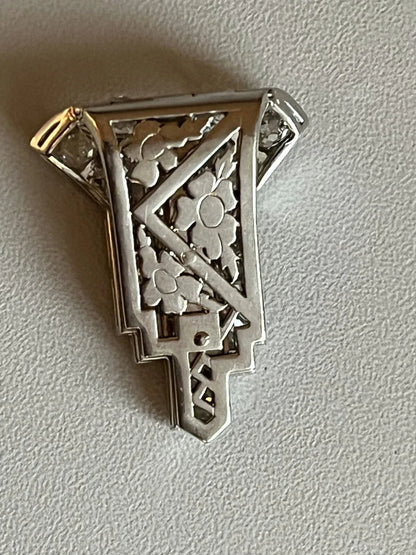 Broche clip Art Déco en diamants – 2,40 ct