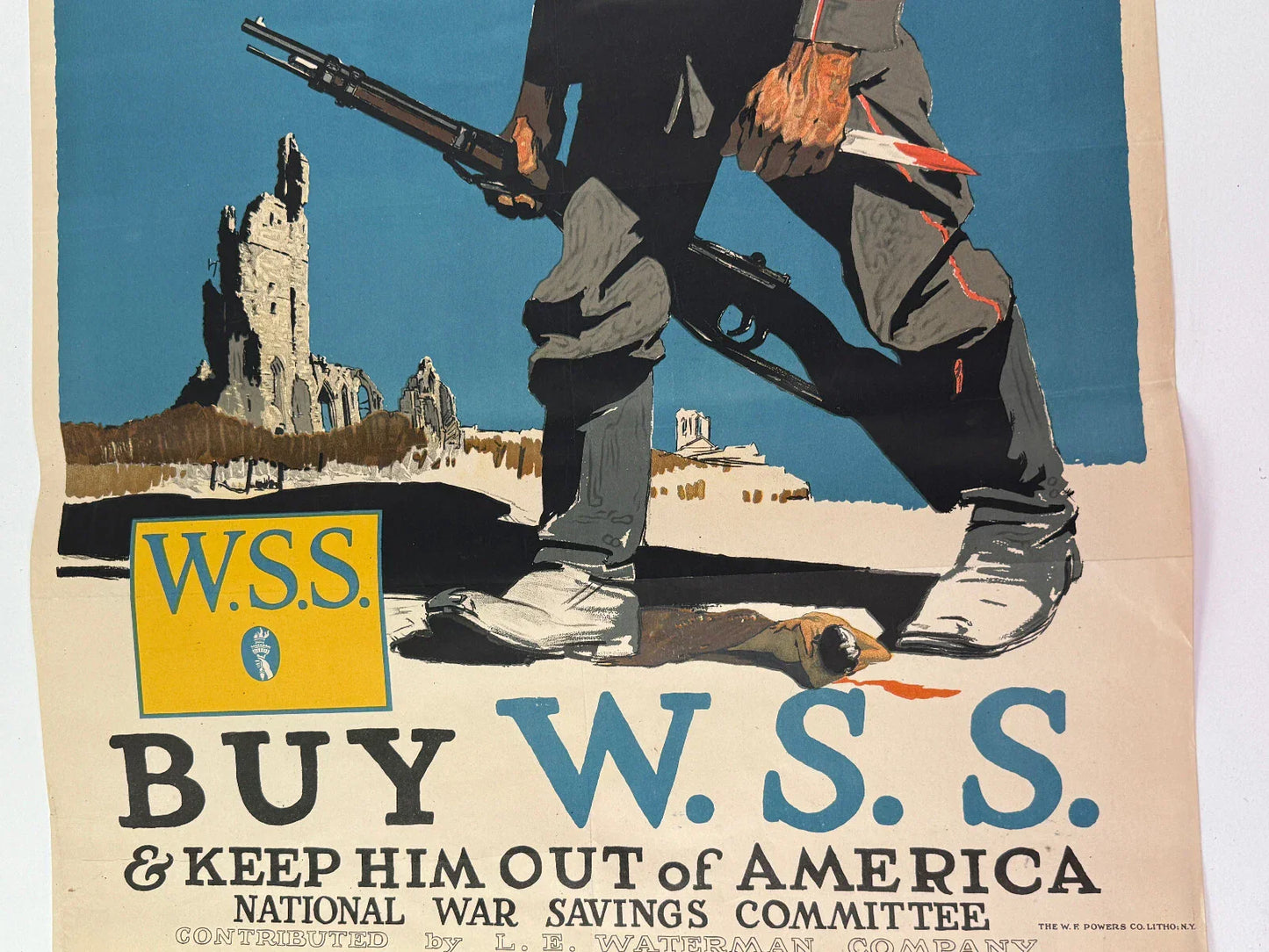 Affiche original propagande américaine Adolph Treidler Allemagne 1915