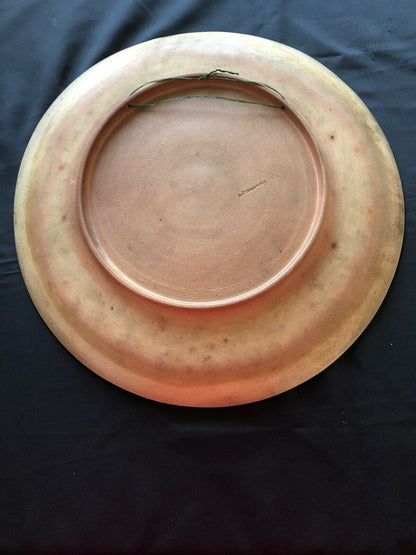 Rare grand plat grès émaillé Victor KREMER 1895