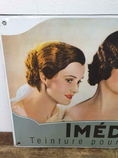 Plaque emmaillée Imedia Teinture de l'Oréal