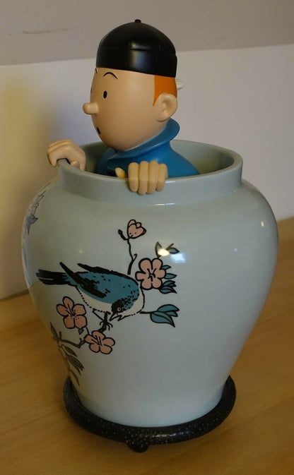 Rare set complet Potiche Tintin Lotus Bleu moulinsart 2011
