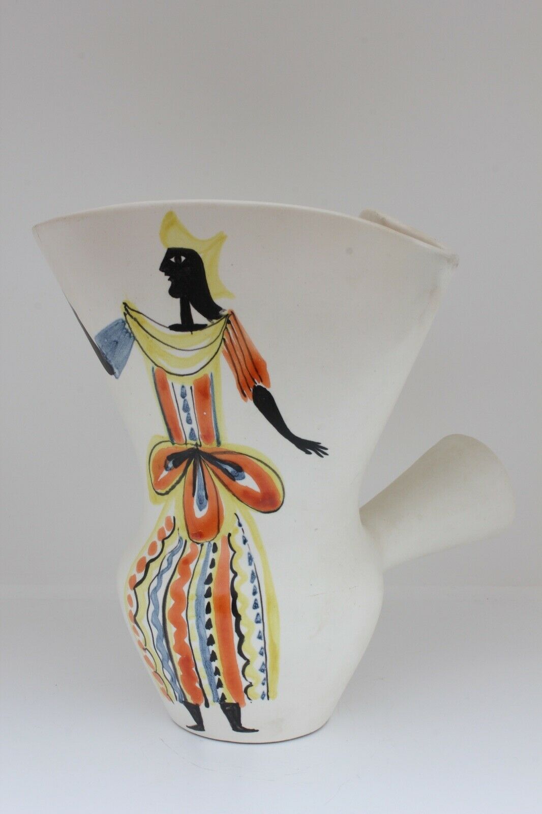 Ancien vase de Capron décor de personnage