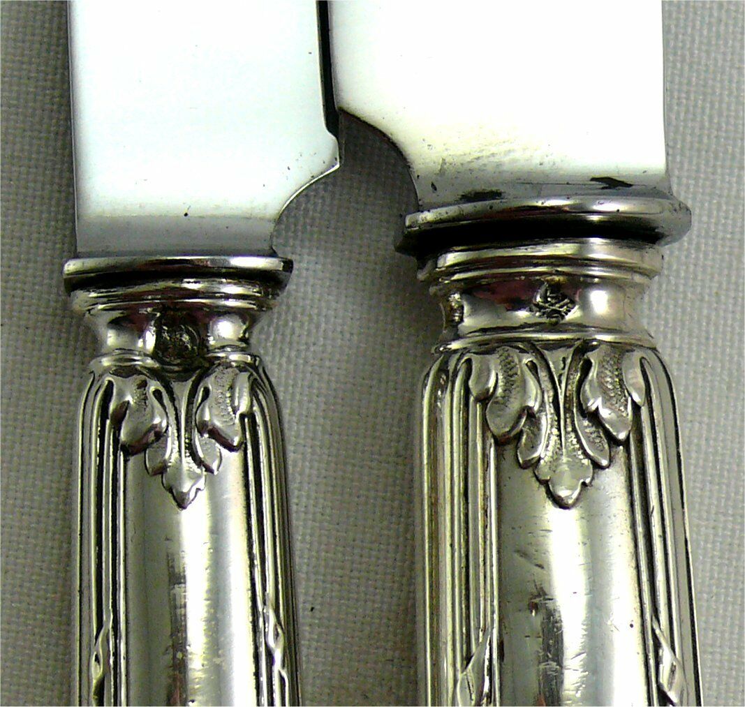 Coffret de 24 couteaux argent fourré modèle Rubans Minerve