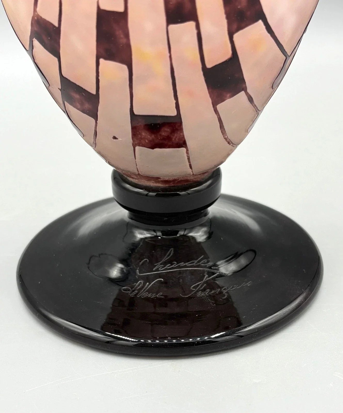 VASE PATE DE VERRE ART DECO "COLLIERS" SCHNEIDER LE VERRE FRANCAIS 1930