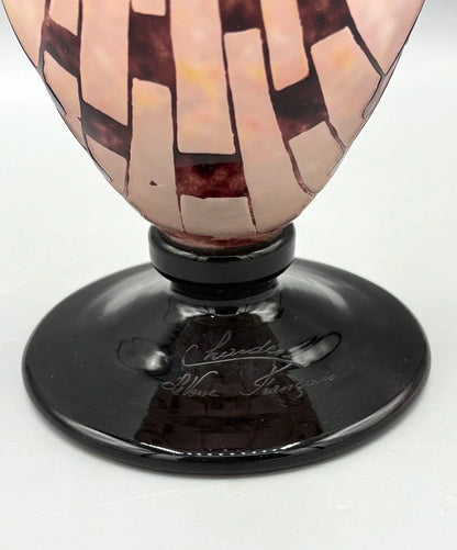 VASE PATE DE VERRE ART DECO "COLLIERS" SCHNEIDER LE VERRE FRANCAIS 1930