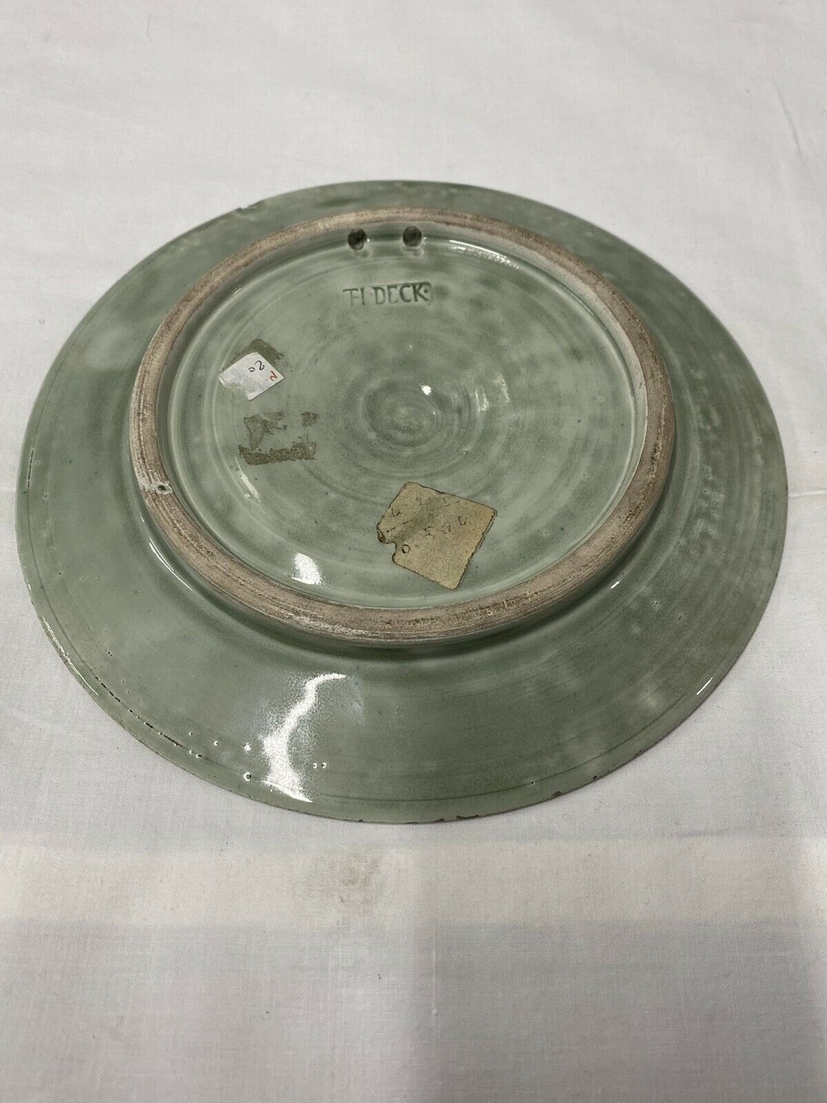 ASSIETTE CÉRAMIQUE ÉMAILLÉE VERT CÉLADON