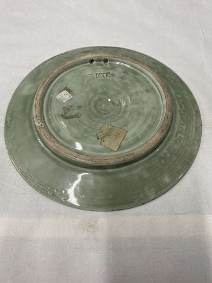 ASSIETTE CÉRAMIQUE ÉMAILLÉE VERT CÉLADON