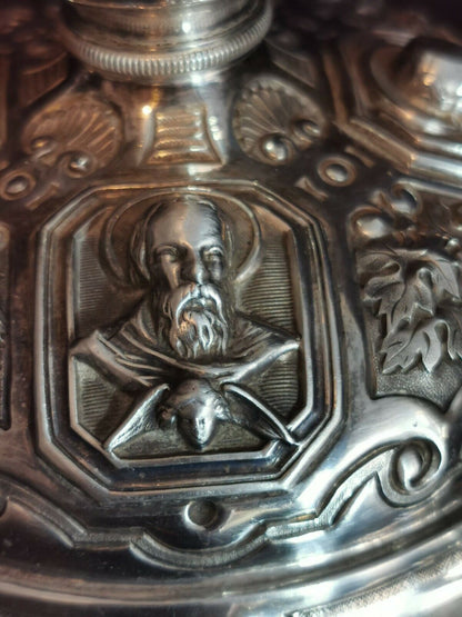 Ancien calice en argent massif et vermeil