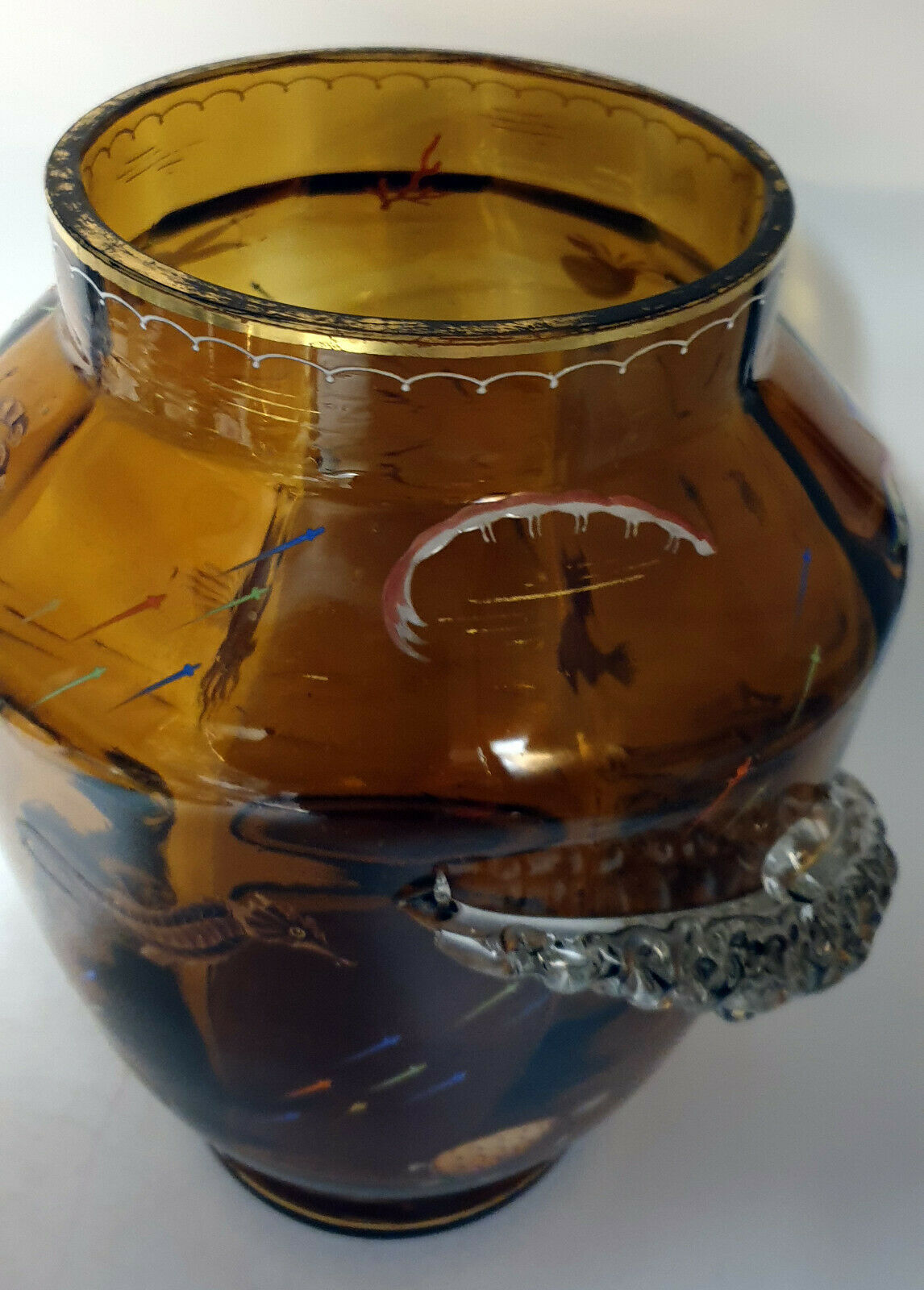 Vase cylindrique en verre émaillé