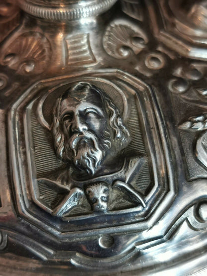 Ancien calice en argent massif et vermeil