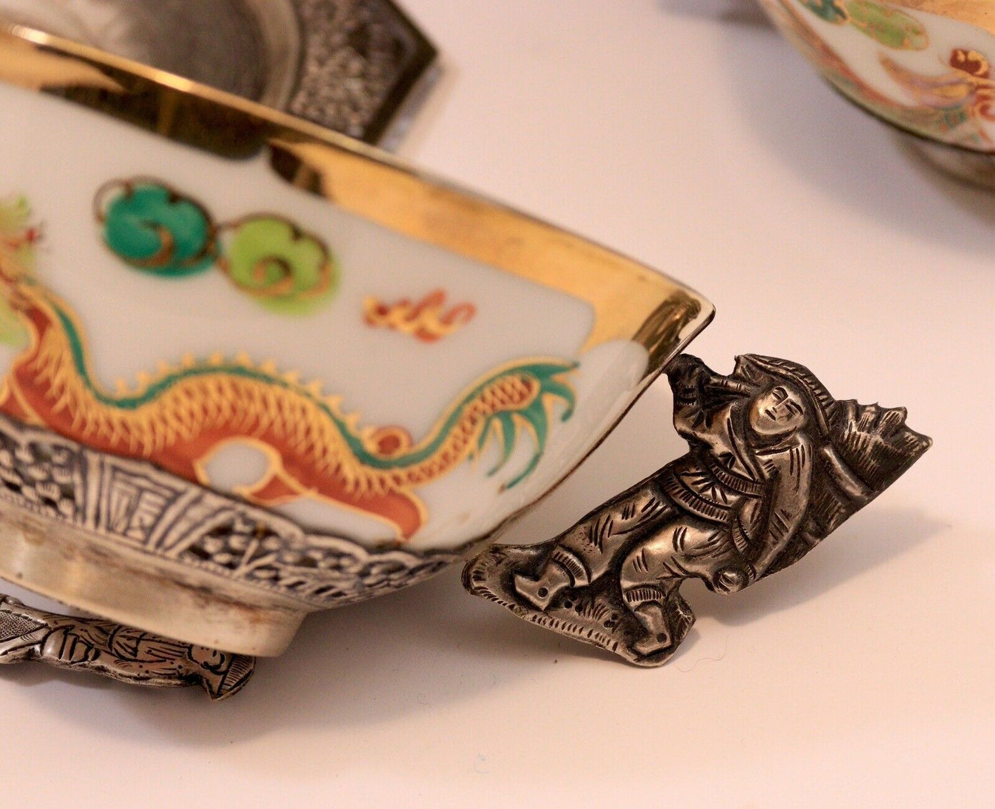 Service à thé argent porcelaine argent 1900